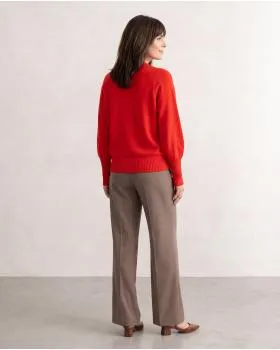 Pullover mit Fledermausarm in  rot von Made in Italy (Bild 4)