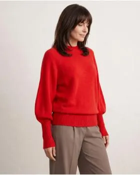 Pullover mit Fledermausarm in  rot von Made in Italy (Bild 5)