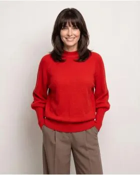 Pullover mit Fledermausarm in  rot von Made in Italy (Bild 6)