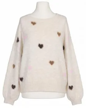 Pullover mit Herzen in  beige von Selected Touch (Bild 1)