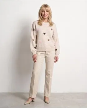 Pullover mit Herzen in  beige von Selected Touch (Bild 3)