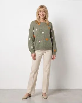 Pullover mit Herzen in  khaki von Selected Touch (Bild 3)