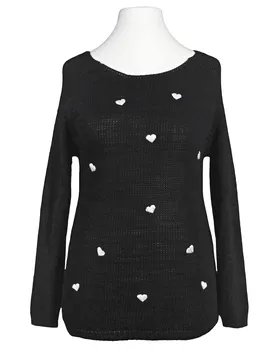 Pullover mit Herzen in  schwarz von fashion made in italy (Bild 1)