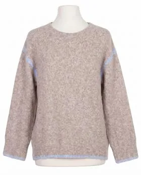 Pullover mit Kontraststreifen in  hellbraun von Selected Touch (Bild 1)