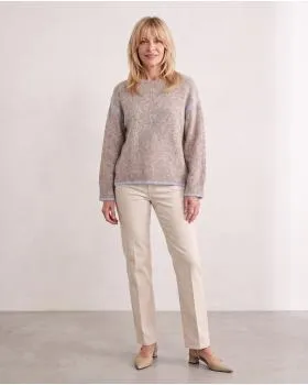 Pullover mit Kontraststreifen in  hellbraun von Selected Touch (Bild 3)