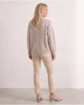 Pullover mit Kontraststreifen in  hellbraun von Selected Touch (Bild 4)