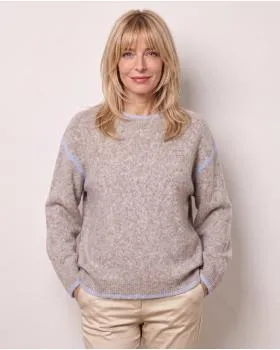 Pullover mit Kontraststreifen in  hellbraun von Selected Touch (Bild 5)