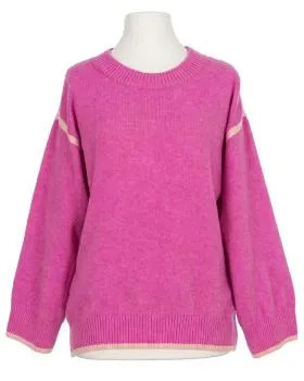 Pullover mit Kontraststreifen in  pink von Selected Touch (Bild 1)