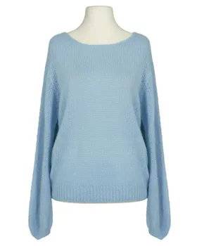 Pullover mit Mohair in  hellblau von Made in Italy (Bild 1)