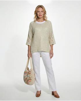 Pullover mit Pailletten in  creme von Victoria Karl (Bild 3)