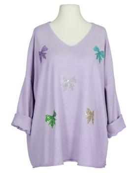Pullover mit Pailletten in  helllila von Made in Italy (Bild 1)