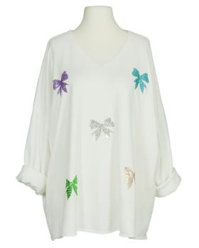 Pullover mit Pailletten in  weiss von Made in Italy (Bild 1)