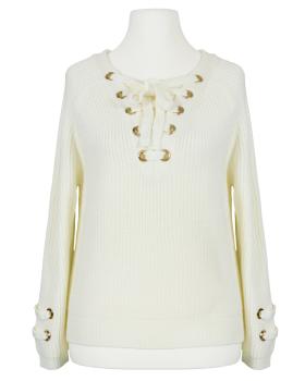 Pullover mit Schnrung in  ecru von Made in France (Bild 1)