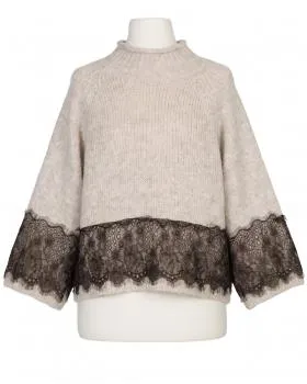 Pullover mit Spitze in  beige von Made in Italy (Bild 1)