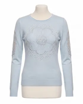 Pullover mit Spitze in  hellblau von Memory & Co (Bild 1)