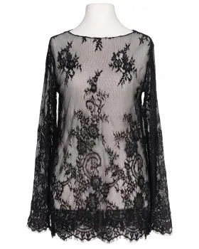 Pullover mit Spitzenshirt 2-tlg. in  schwarz von Italian Design (Bild 2)