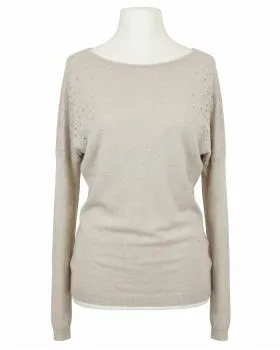 Pullover mit Strass in  beige von Made in Italy (Bild 1)