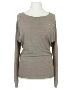 Pullover mit Strass in  braun von Made in Italy (Bild 1)