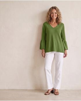 Pullover mit Trompetenarm in  gr�n von Made in Italy (Bild 5)