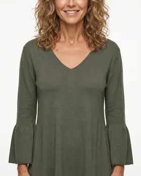 Pullover mit Trompetenarm in  khaki von fashion made in italy (Bild 4)