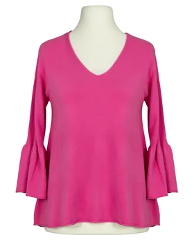 Pullover mit Trompetenarm in  pink von Made in Italy (Bild 1)