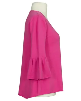 Pullover mit Trompetenarm in  pink von Made in Italy (Bild 2)
