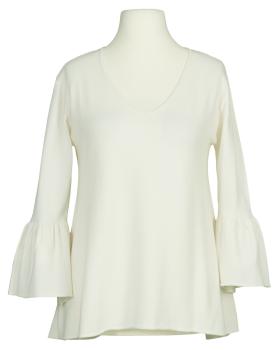 Pullover mit Trompetenarm in  wollweiss von Made in Italy (Bild 1)