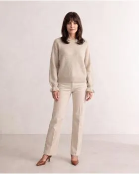 Pullover mit Volantarm in  beige von Made in Italy (Bild 3)