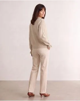 Pullover mit Volantarm in  beige von Made in Italy (Bild 4)