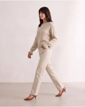 Pullover mit Volantarm in  beige von Made in Italy (Bild 5)