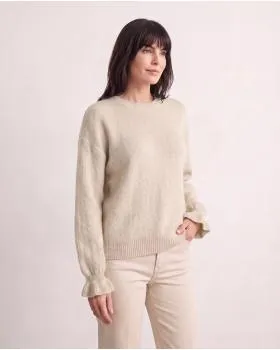 Pullover mit Volantarm in  beige von Made in Italy (Bild 6)