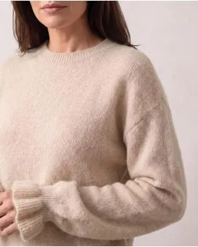 Pullover mit Volantarm in  beige von Made in Italy (Bild 7)