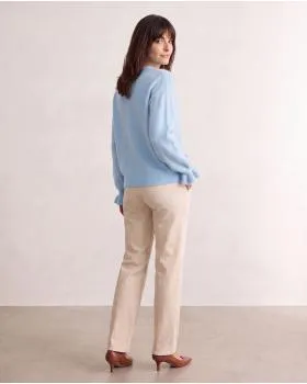 Pullover mit Volantarm in  hellblau von Made in Italy (Bild 4)