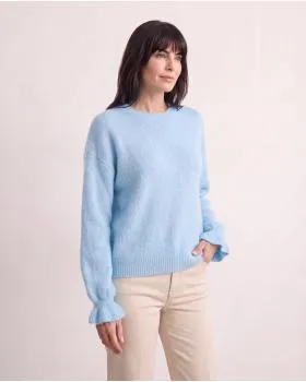 Pullover mit Volantarm in  hellblau von Made in Italy (Bild 6)