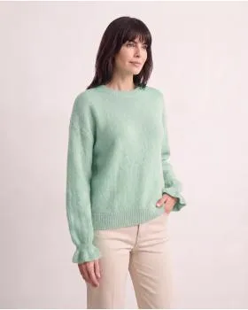 Pullover mit Volantarm in  mint von Made in Italy (Bild 6)