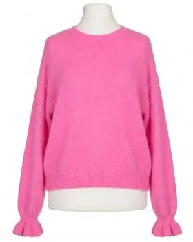 Pullover mit Volantarm in  pink von Made in Italy (Bild 1)