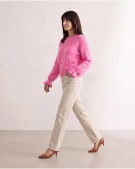 Pullover mit Volantarm in  pink von Made in Italy (Bild 5)
