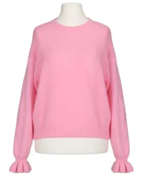 Pullover mit Volantarm in  rosa von Made in Italy (Bild 1)