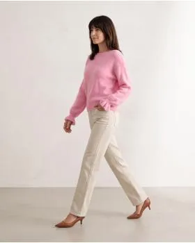 Pullover mit Volantarm in  rosa von Made in Italy (Bild 5)