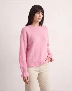 Pullover mit Volantarm in  rosa von Made in Italy (Bild 6)