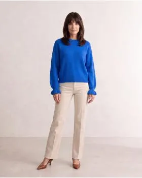 Pullover mit Volantarm in  royalblau von Made in Italy (Bild 3)