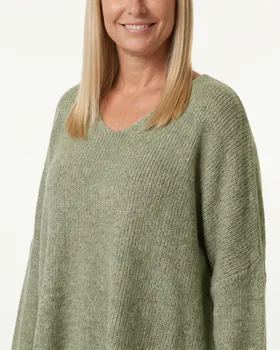 Pullover Oversize in  khaki von IMPRESS (Bild 3)
