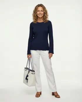 Pullover Rippstrick in  blau von Made in Italy (Bild 3)