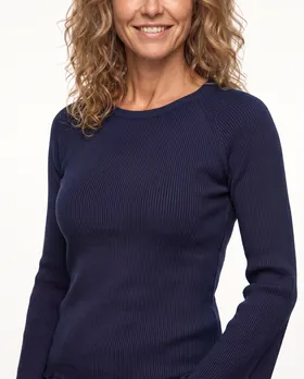 Pullover Rippstrick in  blau von Made in Italy (Bild 4)