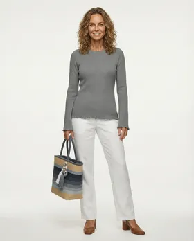 Pullover Rippstrick in  grau von Made in Italy (Bild 3)