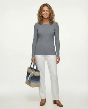 Pullover Rippstrick in  grau von FASHION (Bild 2)