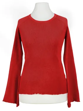 Pullover Rippstrick in  rot von Made in Italy (Bild 1)