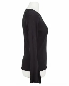 Pullover Rippstrick in  schwarz von Made in Italy (Bild 2)