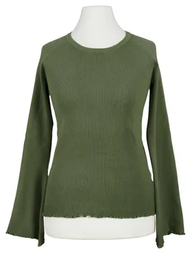 Pullover Rippstrick in  khaki von Made in Italy (Bild 1)