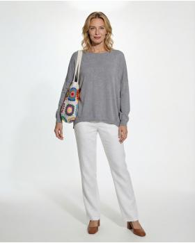 Pullover Rundhals in  grau von Moda Italia (Bild 3)